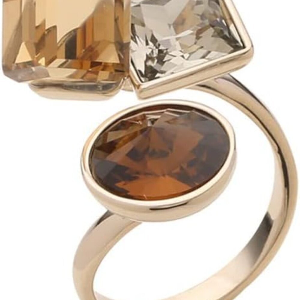 Geometric Crystal Statement Adjustable Open Ring … - image 1